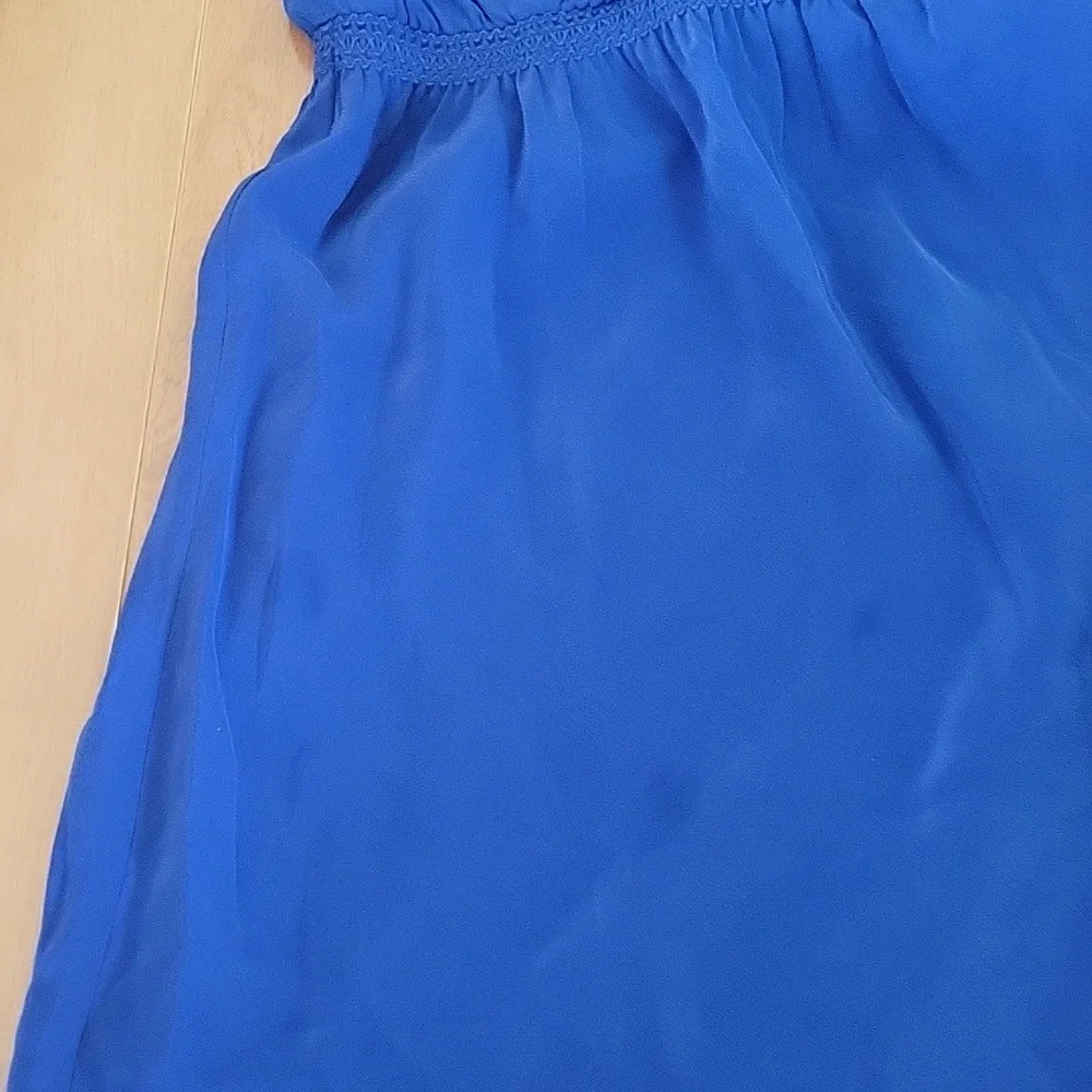 Wilfred Aritzia‎ Blue Silk Dress Mini Suplice Neckline XS